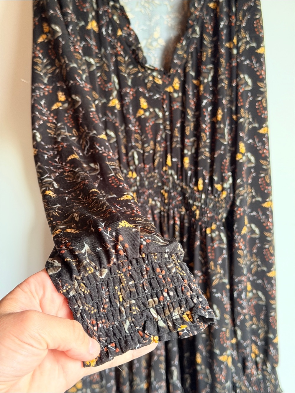 APRICOT Black Maxi Dress with Gold Floral Print - Picture 4 of 4